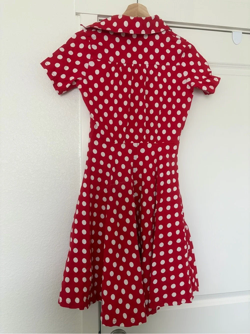 Adults Red Polka Dot Minnie Mouse Costume with Headband & Gloves